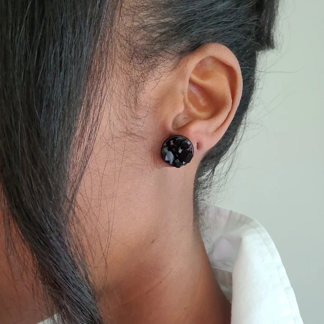 Staci Stud Jet  Earrings
